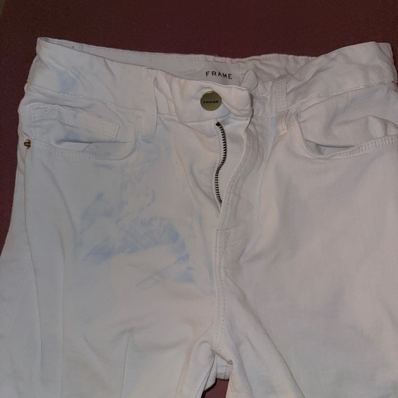 Frame Denim White Flare Jeans with detergent stains - Picture 4 of 6